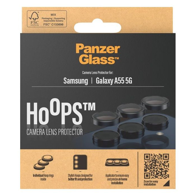 PanzerGlass - Kameralencse Védőburkolat Hoops - Samsung Galaxy A55, fekete