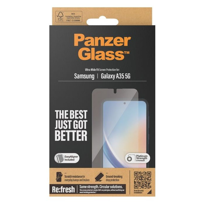 PanzerGlass - Edzett üveg Re:fresh UWF az applikátorral - Samsung Galaxy A35 5G, fekete
