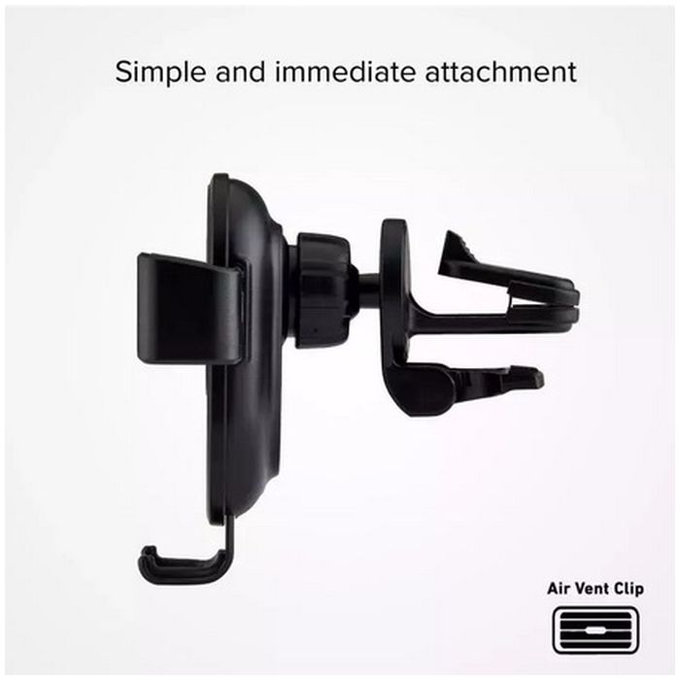 SBS - Autó Tartó Gravity vezeték nélküli töltéssel, 10W, fekete