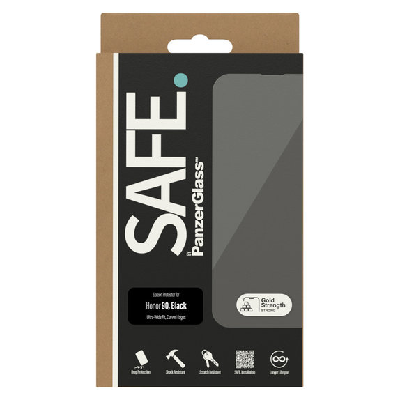 Edzett üveg UWF Honor 90 készülékhez, Fekete, SAFE by PanzerGlass
