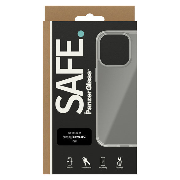 Tok TPU Samsung Galaxy A34 5G készülékhez, Átlátszó, SAFE by PanzerGlass
