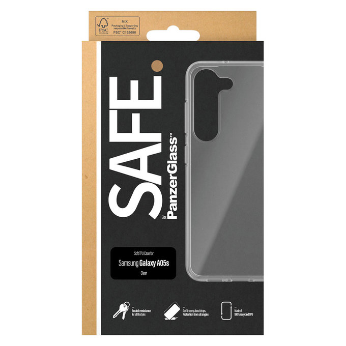 Tok TPU Samsung Galaxy A05s készülékhez, Átlátszó, SAFE by PanzerGlass