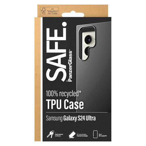 Tok TPU Samsung Galaxy S24 Ultra készülékhez, Fekete, SAFE by PanzerGlass