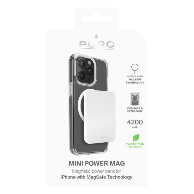 PURO - MagSafe PowerBank 4200 mAh 5W, USB-C, fehér