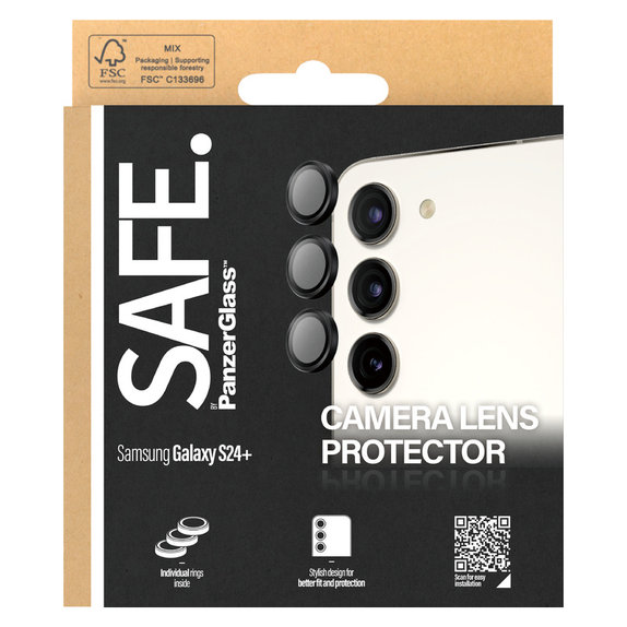 Kameralencse-védő Samsung Galaxy S24/S23/S23+ készülékhez, Fekete, SAFE by PanzerGlass