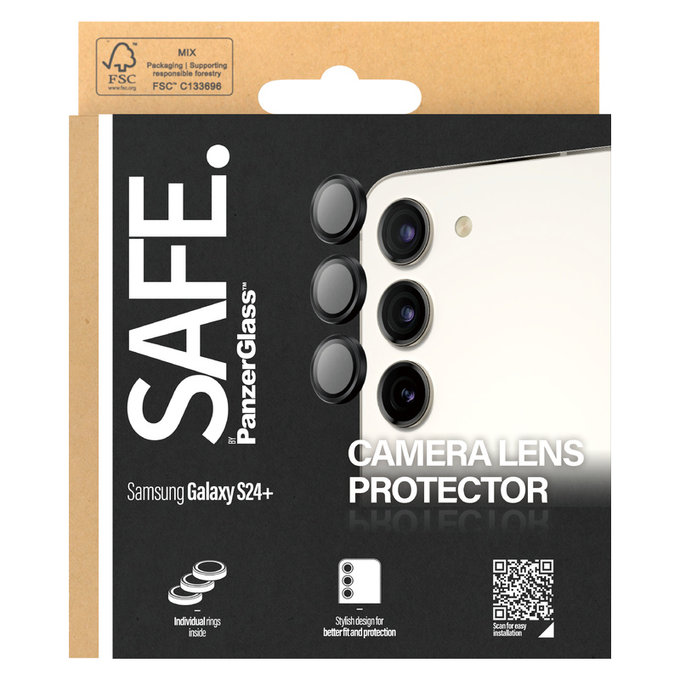 Kameralencse-védő Samsung Galaxy S24/S23/S23+ készülékhez, Fekete, SAFE by PanzerGlass