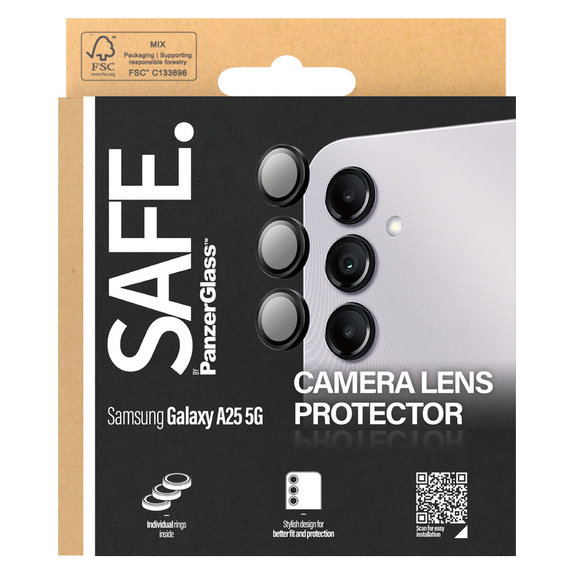 Kameralencse-védő Samsung Galaxy A25 5G készülékhez, Fekete, SAFE by PanzerGlass