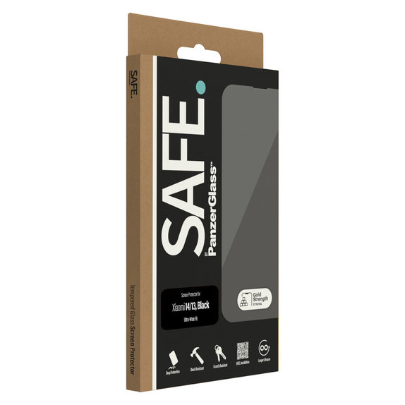 Edzett üveg UWF Xiaomi 14/13 készülékhez, Fekete, SAFE by PanzerGlass