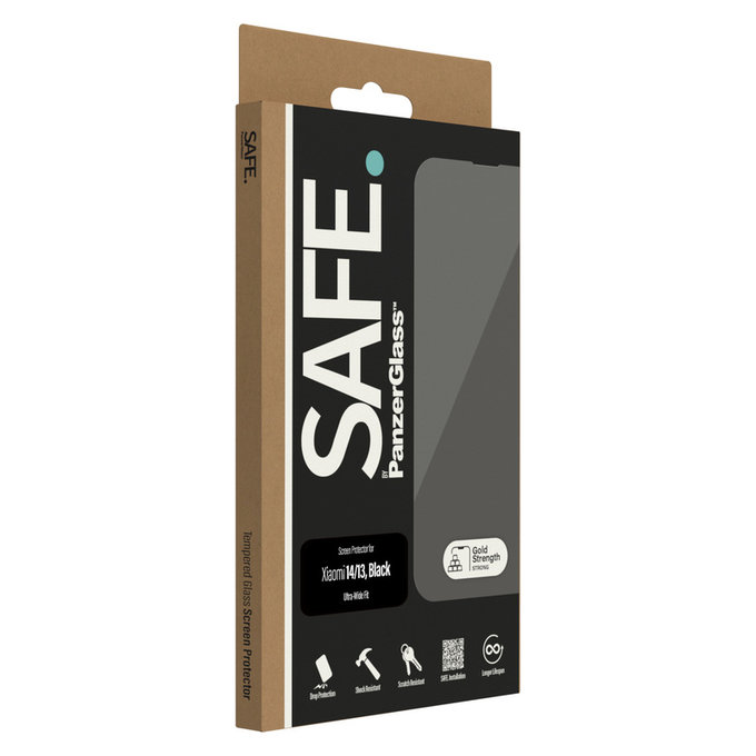 Edzett üveg UWF Xiaomi 14/13 készülékhez, Fekete, SAFE by PanzerGlass