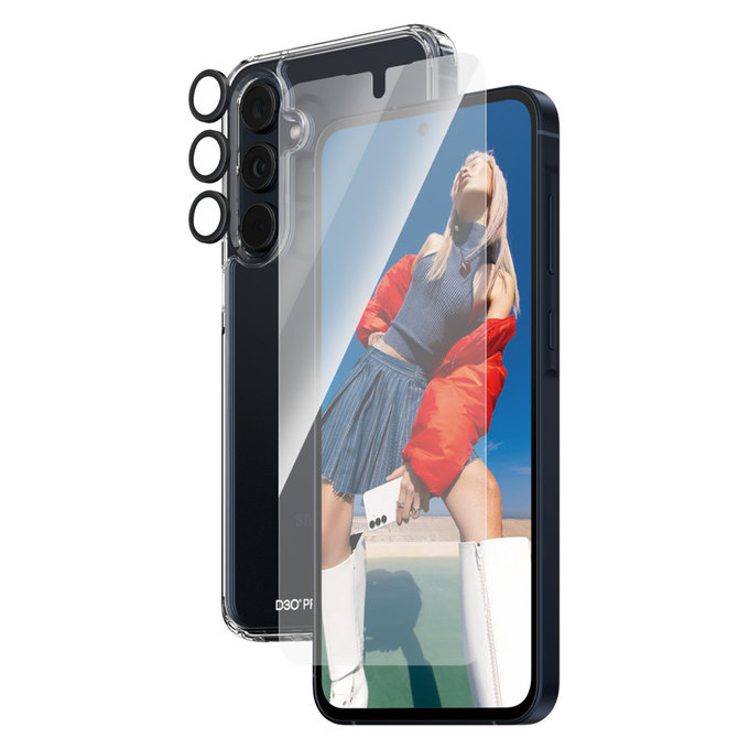 Bundle Hoops + Edzett üveg UWF + Hard Case D3O Samsung Galaxy A55 5G készülékhez, PanzerGlass