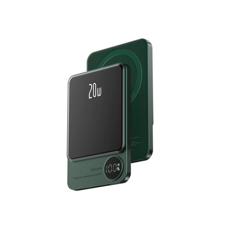 FixPremium - MagSafe Powerbank LCD kijelzővel 5000mAh, zöld