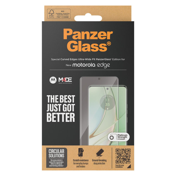 Edzett üveg UWF Motorola Edge 50 Pro készülékhez, Fekete, PanzerGlass