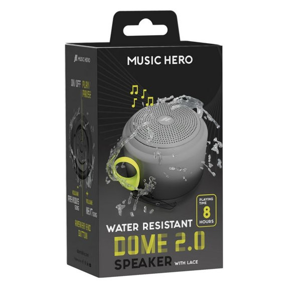 Music Hero - Vezeték Nélküli hangszóró DOME 2.0, 3 W, fekete