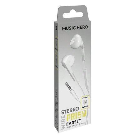 Music Hero - Fejhallgató PRISM, 3.5mm jack, fehér