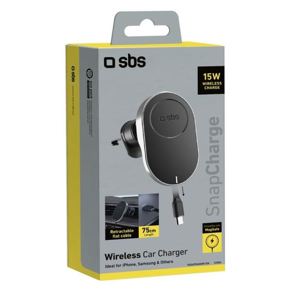 SBS - Autó Tartó a MagSafe-el, 15W, fekete