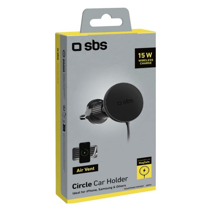 SBS - Autó Tartó Circle a MagSafe-el, 15W, fekete