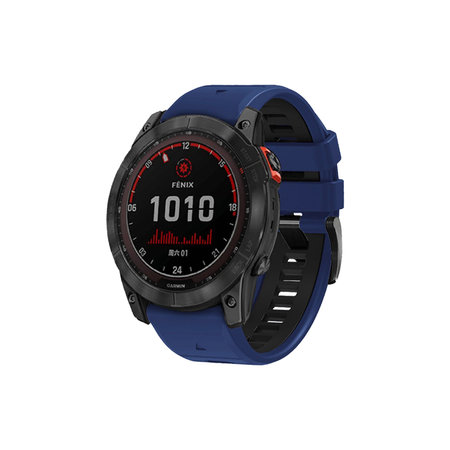 FixPremium - Két színű szilikonszíj Garminhoz (QuickFit 22mm), kék
