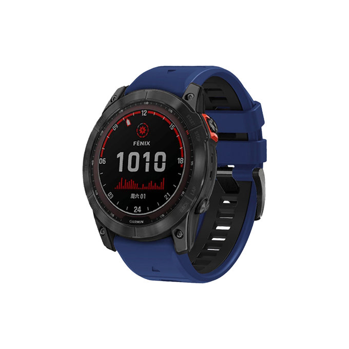 FixPremium - Két színű szilikonszíj Garminhoz (QuickFit 22mm), kék