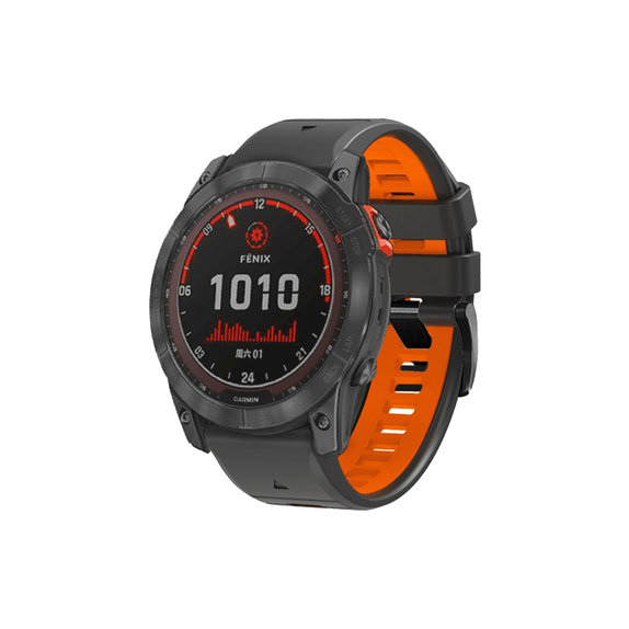 FixPremium - Két színű szilikonszíj Garminhoz (QuickFit 26mm), szürke