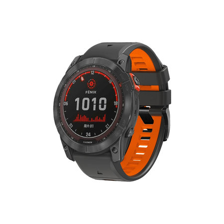 FixPremium - Két színű szilikonszíj Garminhoz (QuickFit 22mm), szürke