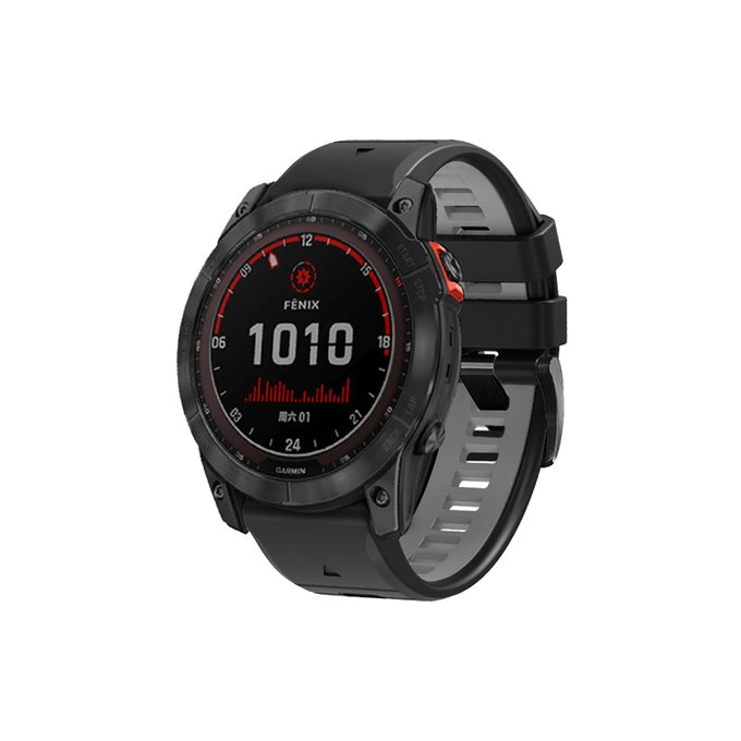 FixPremium - Két színű szilikonszíj Garminhoz (QuickFit 26mm), fekete