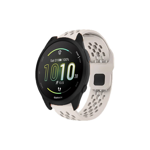 FixPremium - Univerzális szilikonszíj Garminhoz (20mm), fehér