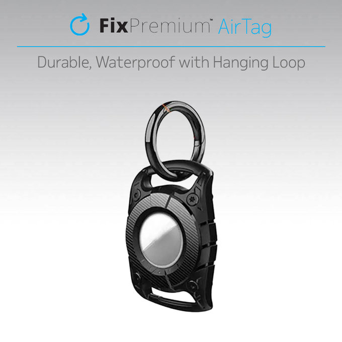 FixPremium - AirTag nyakörv kutyáknak és macskáknak, fekete színben