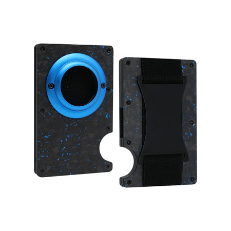 FixPremium - AirTag Carbon pénztárca szíjjal, kék színben