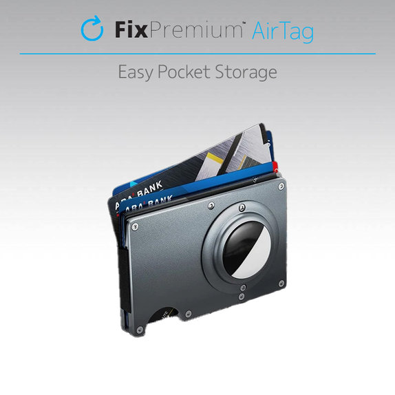 FixPremium - AirTag Carbon pénztárca klippel, fekete színben