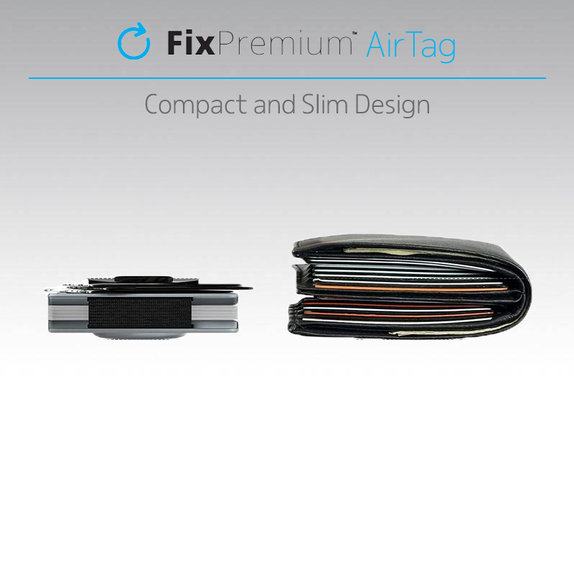 FixPremium - AirTag Carbon pénztárca klippel, kék színben