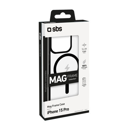 SBS - Mag Frame MagSafe tok iPhone 15 Pro, fekete