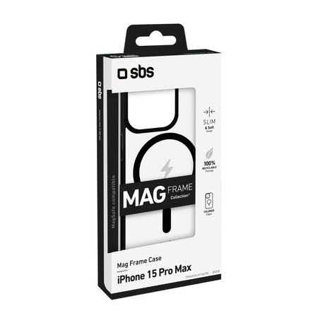 SBS - Mag Frame MagSafe tok iPhone 15 Pro Max, fekete