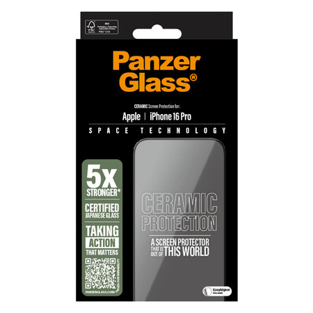PanzerGlass - Edzett Üveg UWF Ceramic az applikátorral - iPhone 16 Pro, tiszta