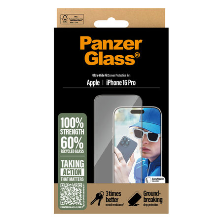 PanzerGlass - Edzett Üveg UWF az applikátorral - iPhone 16 Pro, tiszta