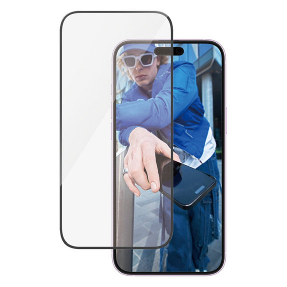 Edzett üveg UWF applikátorral iPhone 16 Plus/15 Plus készülékhez, Fekete, PanzerGlass