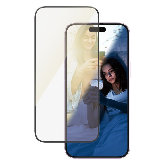 Edzett üveg UWF Eyecare applikátorral iPhone 16 Plus/15 Plus készülékhez, Fekete, PanzerGlass