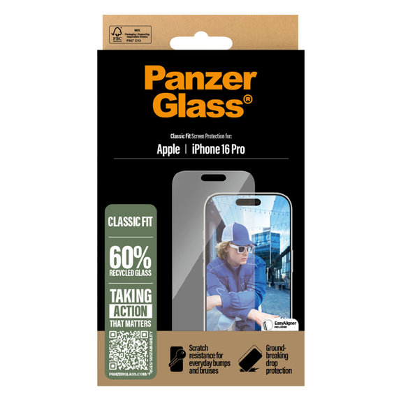 PanzerGlass - Edzett Üveg - iPhone 16 Pro, tiszta