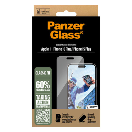 PanzerGlass - Edzett Üveg - iPhone 16 Plus, tiszta