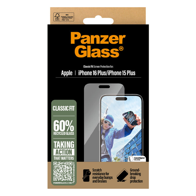 PanzerGlass - Edzett Üveg - iPhone 16 Plus, tiszta