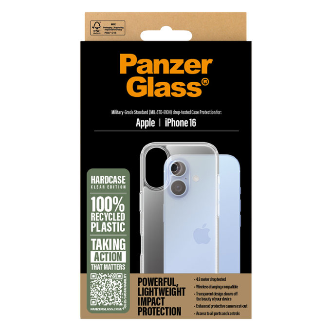 PanzerGlass - Tok HardCase - iPhone 16, átlátszó