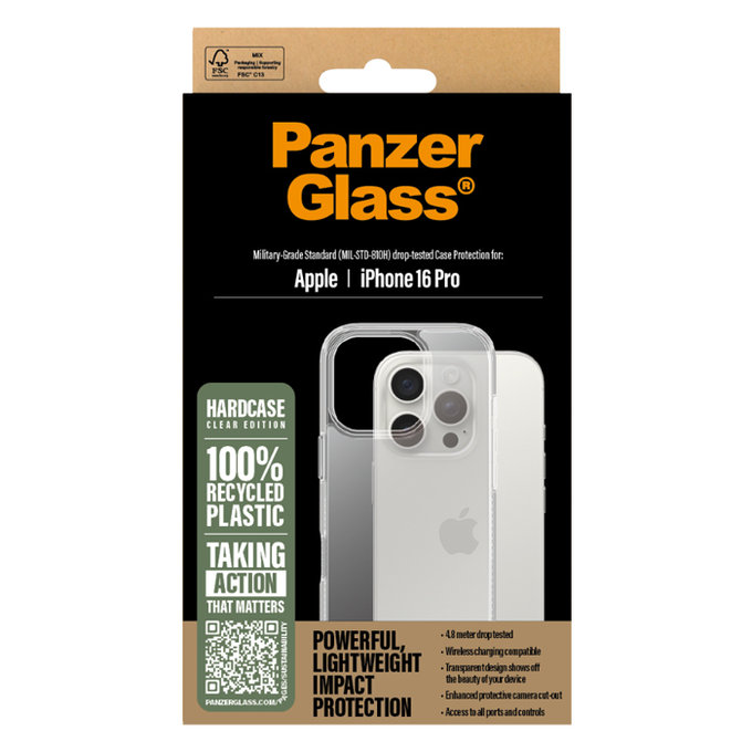 PanzerGlass - Tok HardCase - iPhone 16 Pro, átlátszó