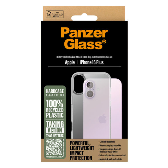 PanzerGlass - Tok HardCase - iPhone 16 Plus, átlátszó