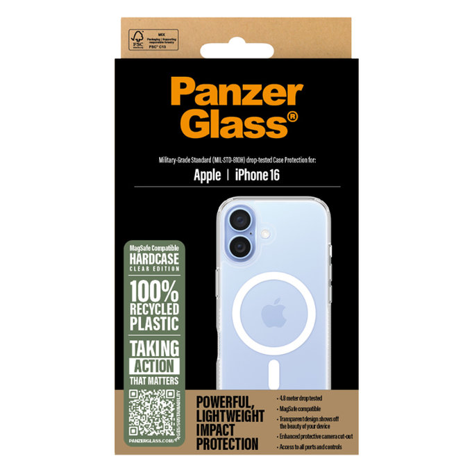 PanzerGlass - Tok HardCase - MagSafe - iPhone 16, átlátszó