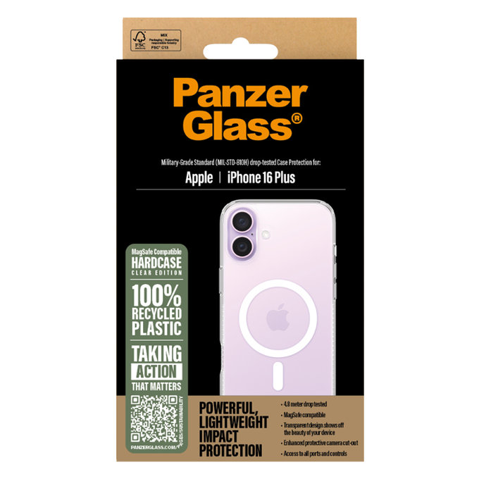 PanzerGlass - Tok HardCase - MagSafe - iPhone 16 Plus, átlátszó