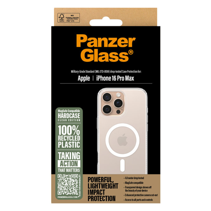PanzerGlass - Tok HardCase - MagSafe - iPhone 16 Max Pro, átlátszó