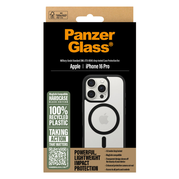 PanzerGlass - Tok HardCase - MagSafe - iPhone 16 Pro, fekete