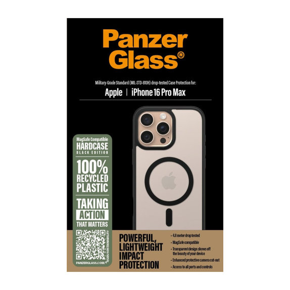 Tok HardCase MagSafe-fel - iPhone 16 Pro Max, fekete, PanzerGlass