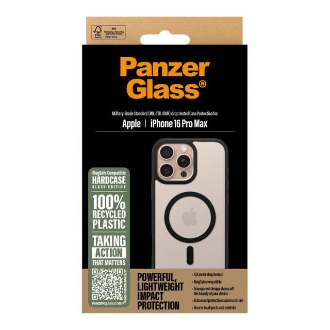 Tok HardCase MagSafe-fel - iPhone 16 Pro Max, fekete, PanzerGlass