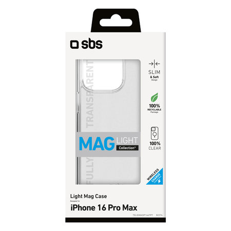 SBS - Tok Light Mag - MagSafe - iPhone 16 Pro Max, átlátszó