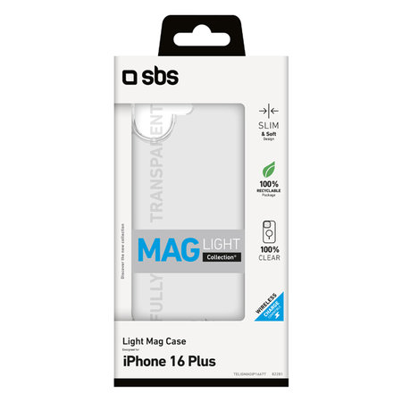 SBS - Tok Light Mag - MagSafe - iPhone 16 Plus, átlátszó